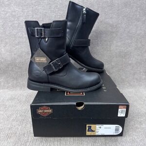 Harley Davidson Women's Barlyn Black Leather Engineer Boots Size 10